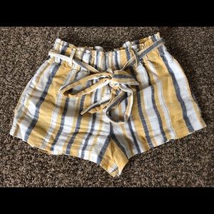 Paper bag tie waist shorts